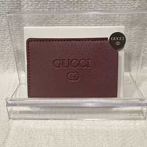 Gucci Maroon Leather Card Holder/Mirror